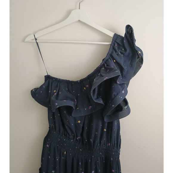 Buddy Love Dress Womens Gray Sofia Ruffled Shoulder Quirky Glitter Galaxy Twee - Picture 3 of 9
